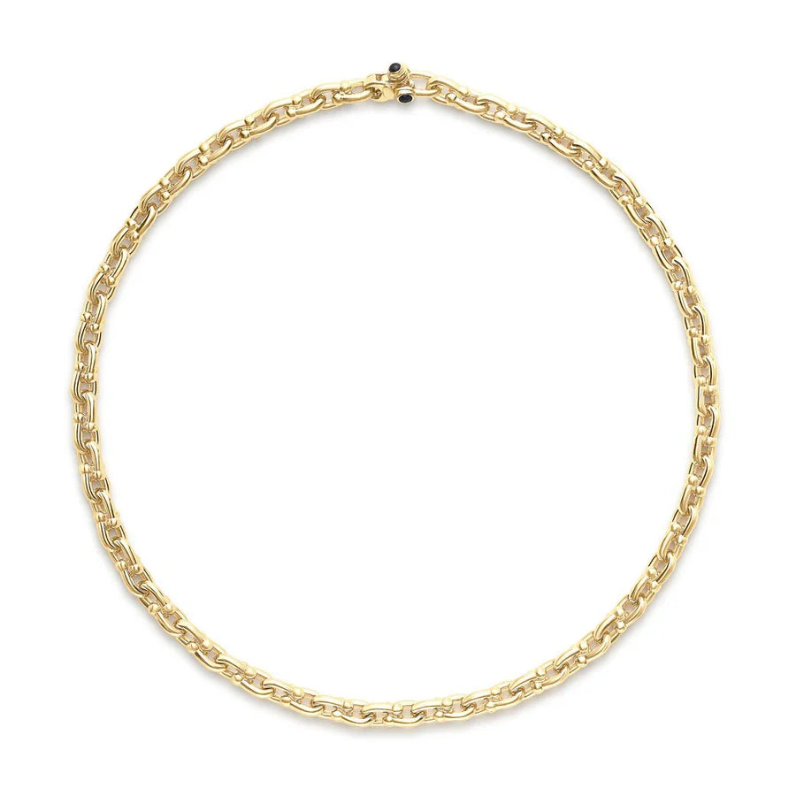Small Marine Link Necklace in Yellow Gold - 18"