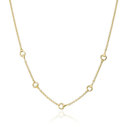 Equestrian Link Necklace in Yellow