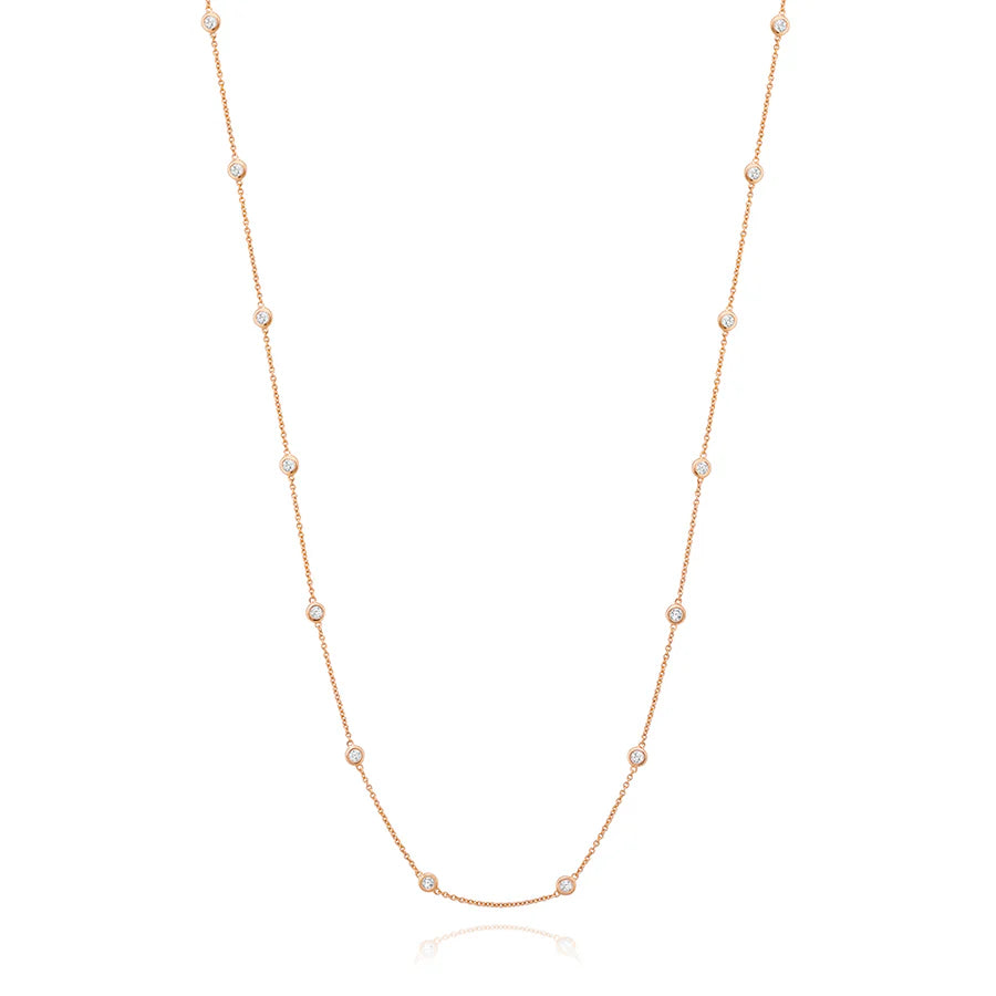 Diamond by the Yard Necklace in Rose Gold - 33"