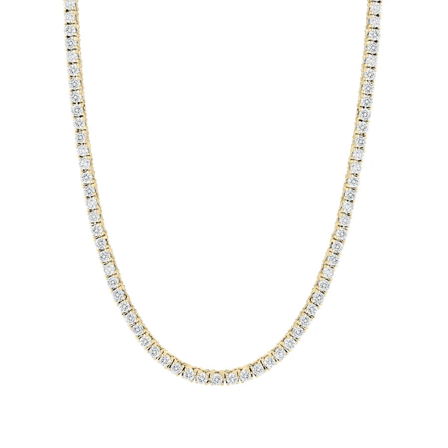3mm Yellow Gold Tennis Necklace - 16"