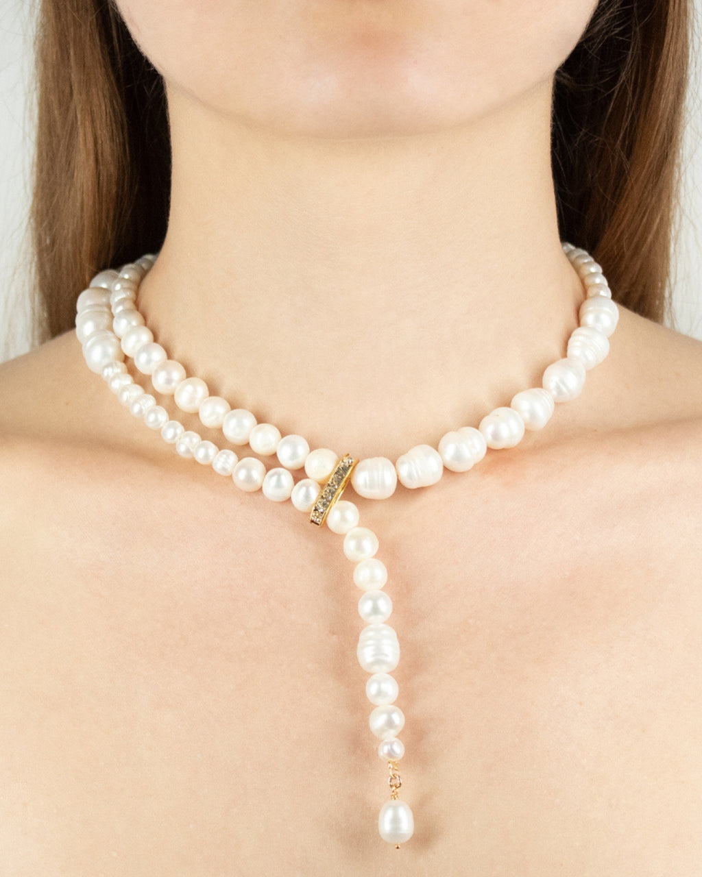 Dripping Pearl Gold Choker Necklace