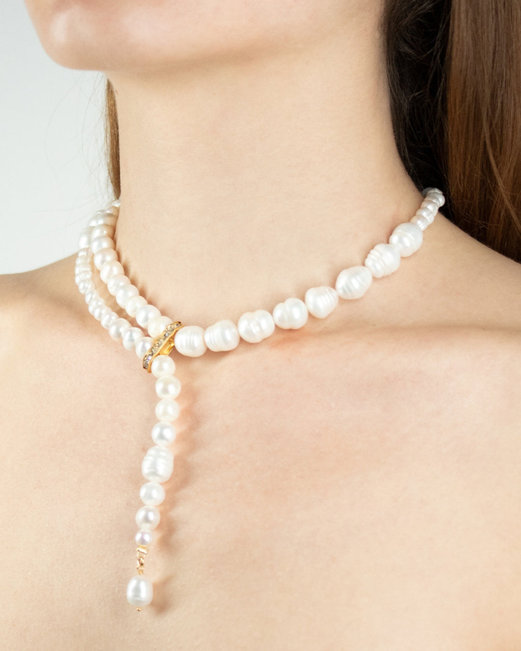 Dripping Pearl Gold Choker Necklace