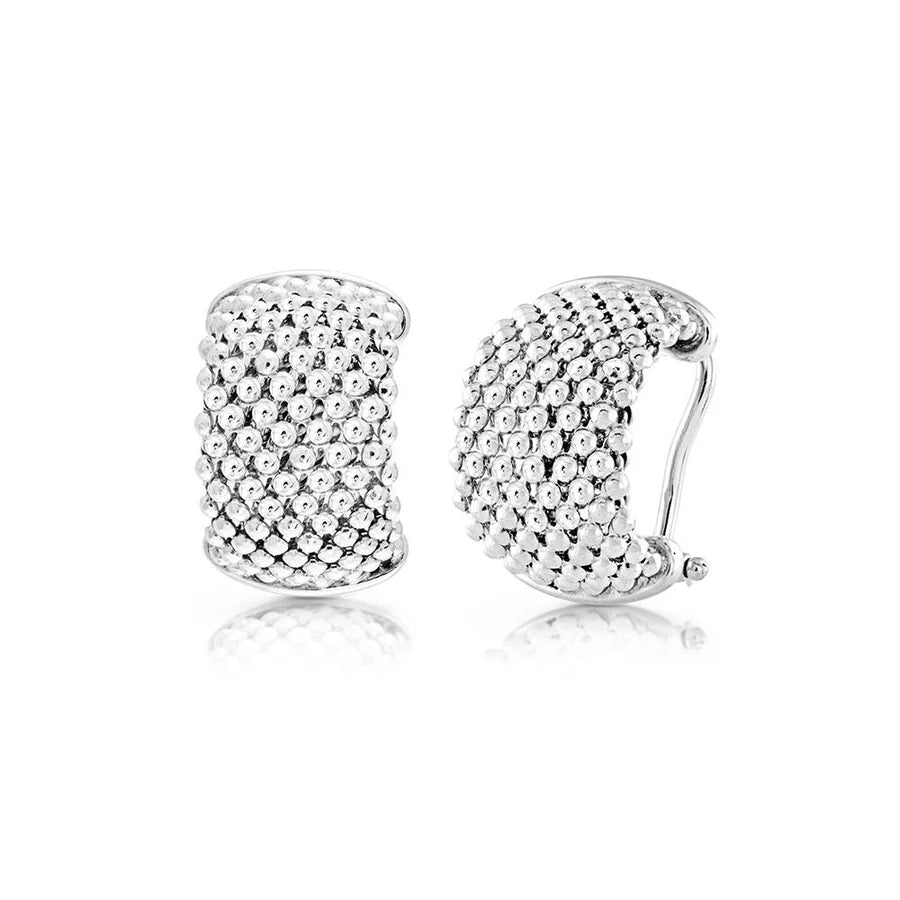 Iconic Beaded Mesh Earring in White