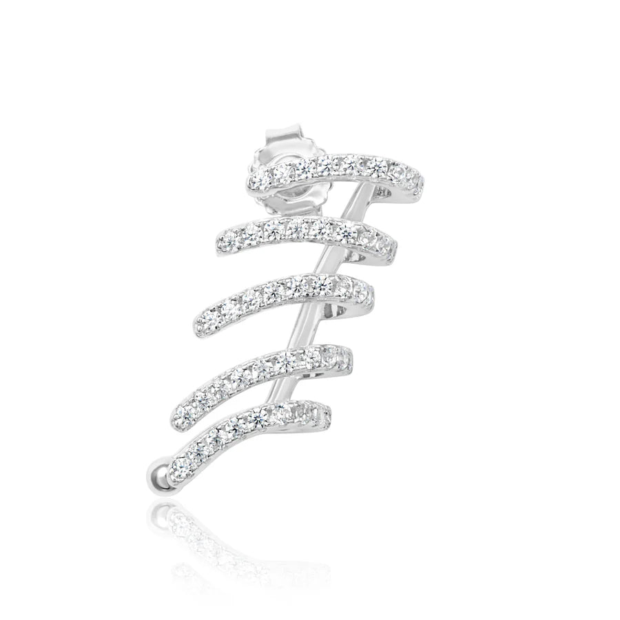 5-Row Ear Cuff in White