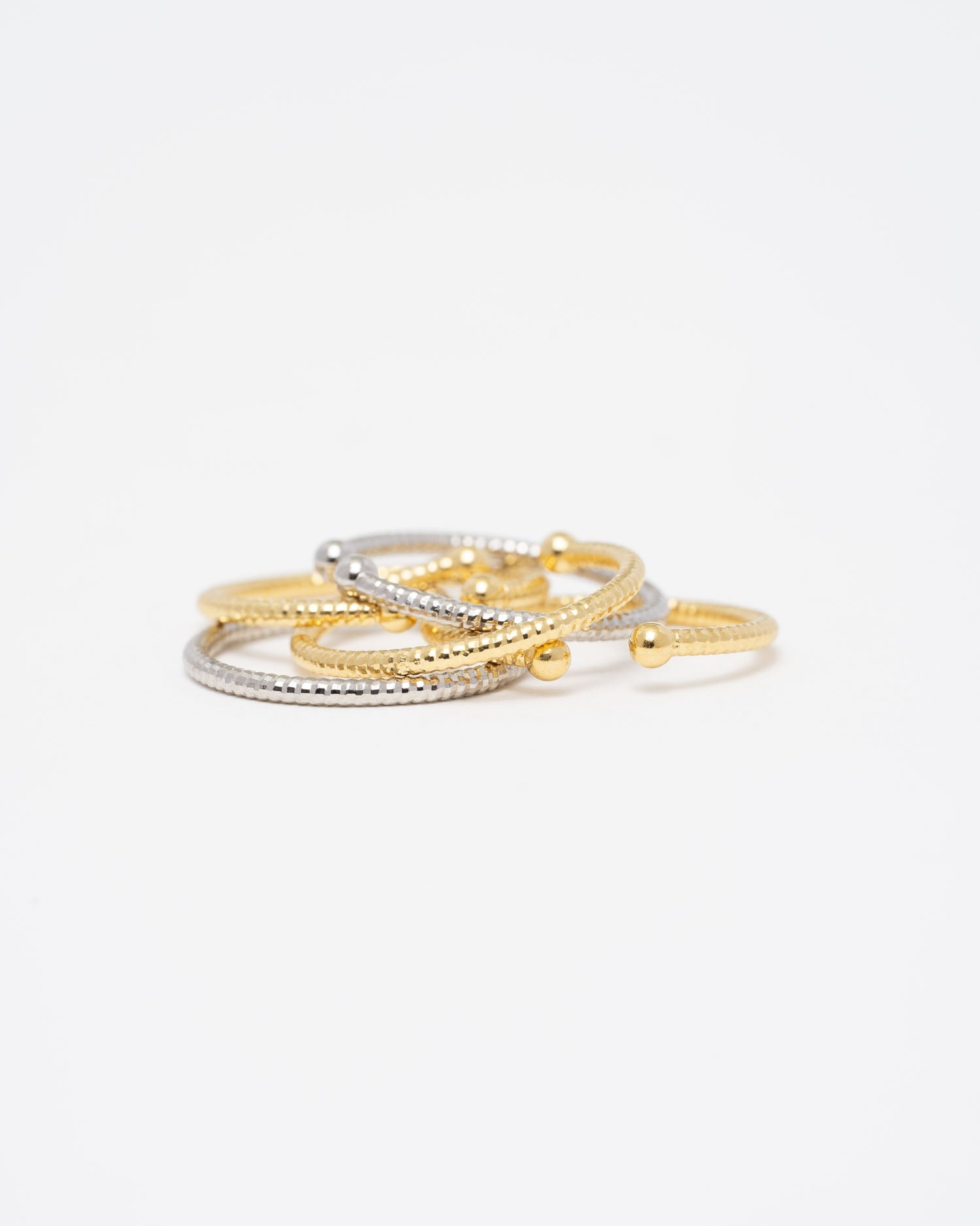 Isis Shiny Textured Ring Set