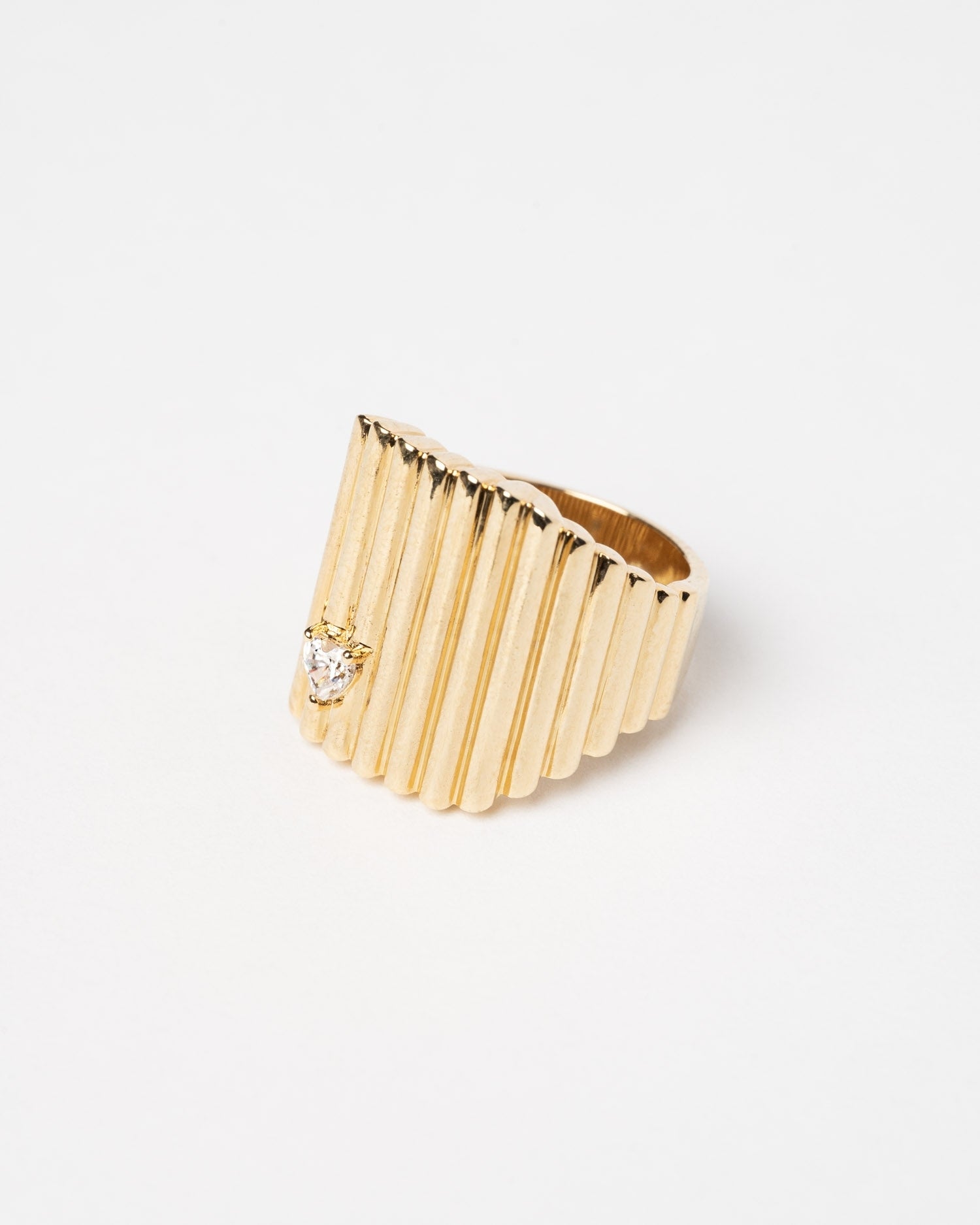 Love Heart Gold Signet Ring