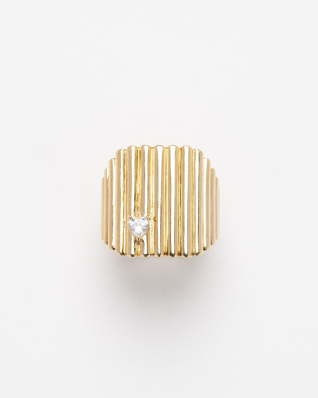 Love Heart Gold Signet Ring