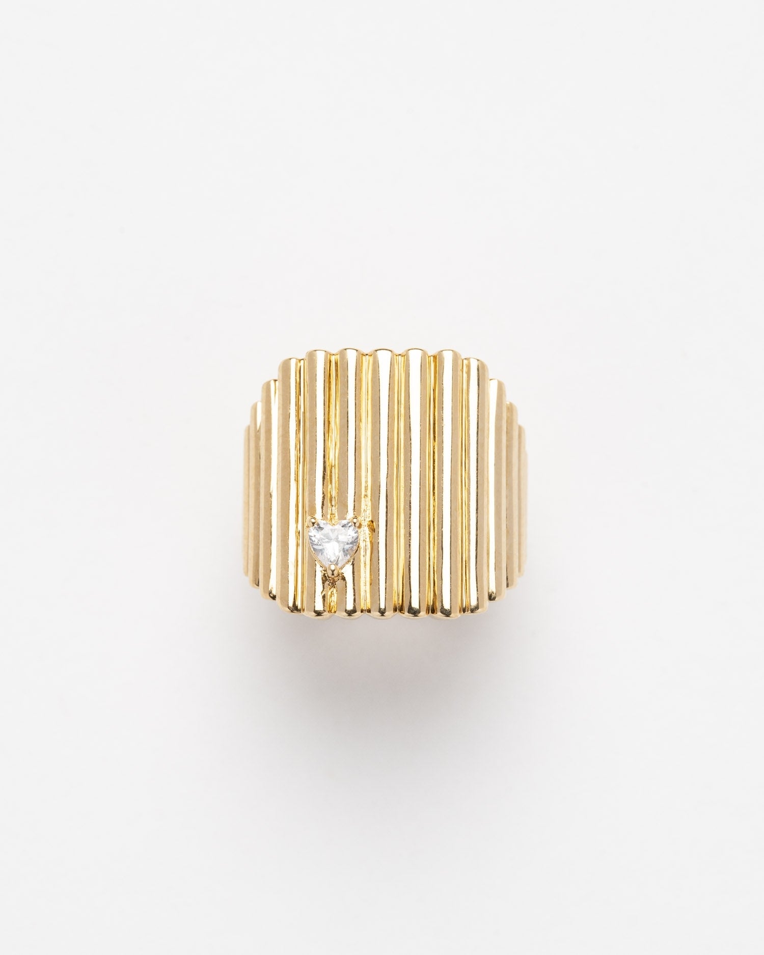 Love Heart Gold Signet Ring