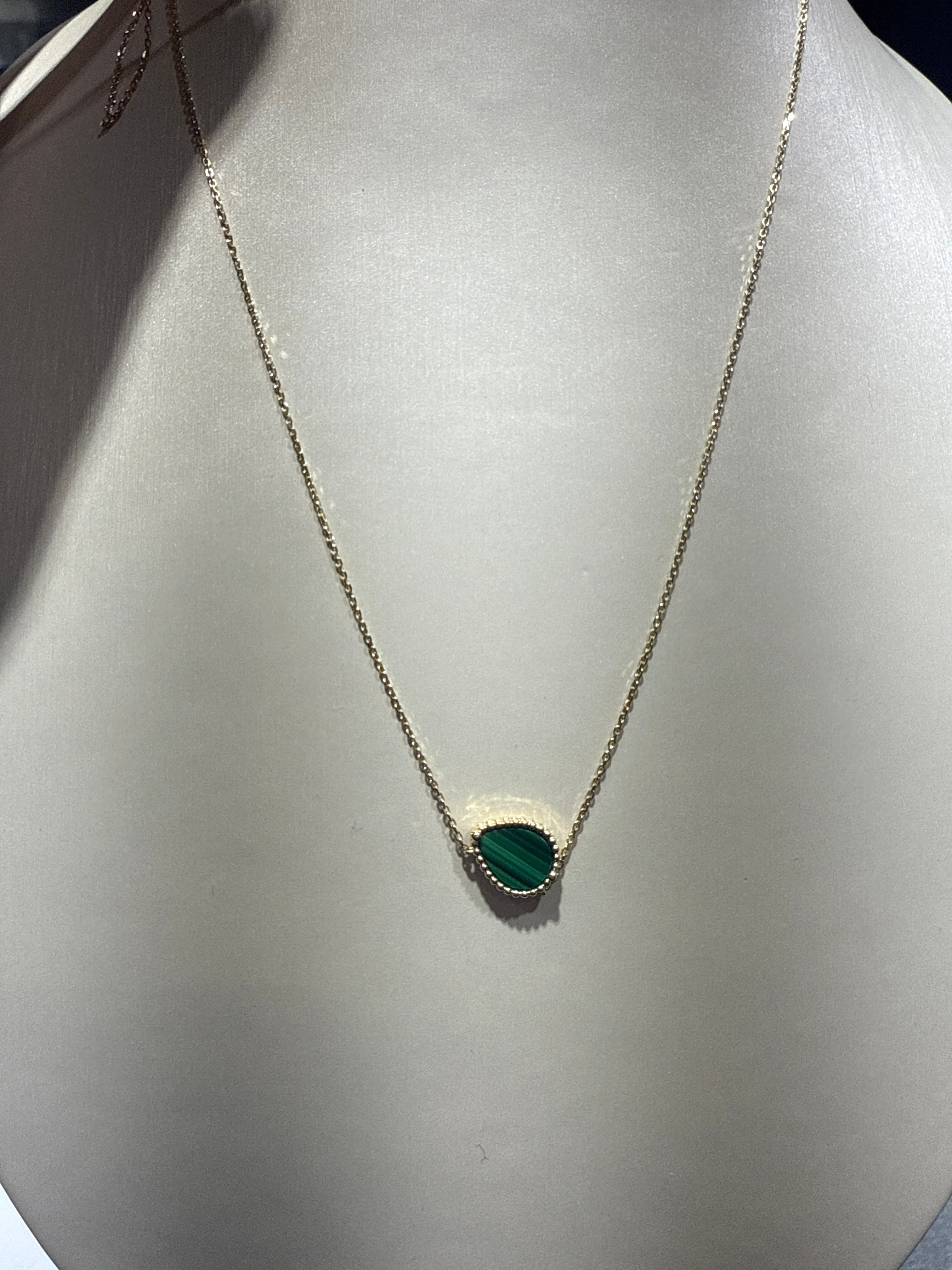 Beaded Pear Malachite necklace