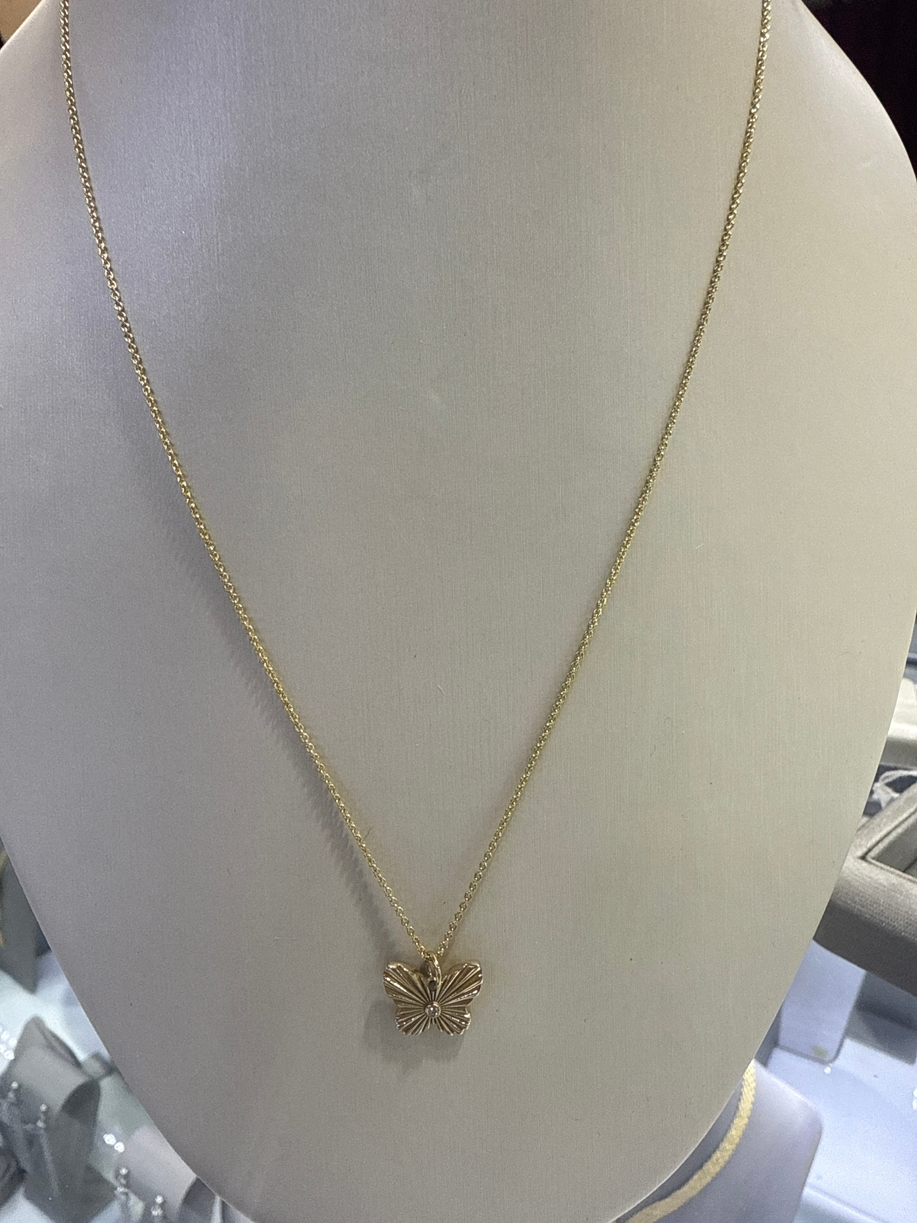 Diamond butterfly necklace