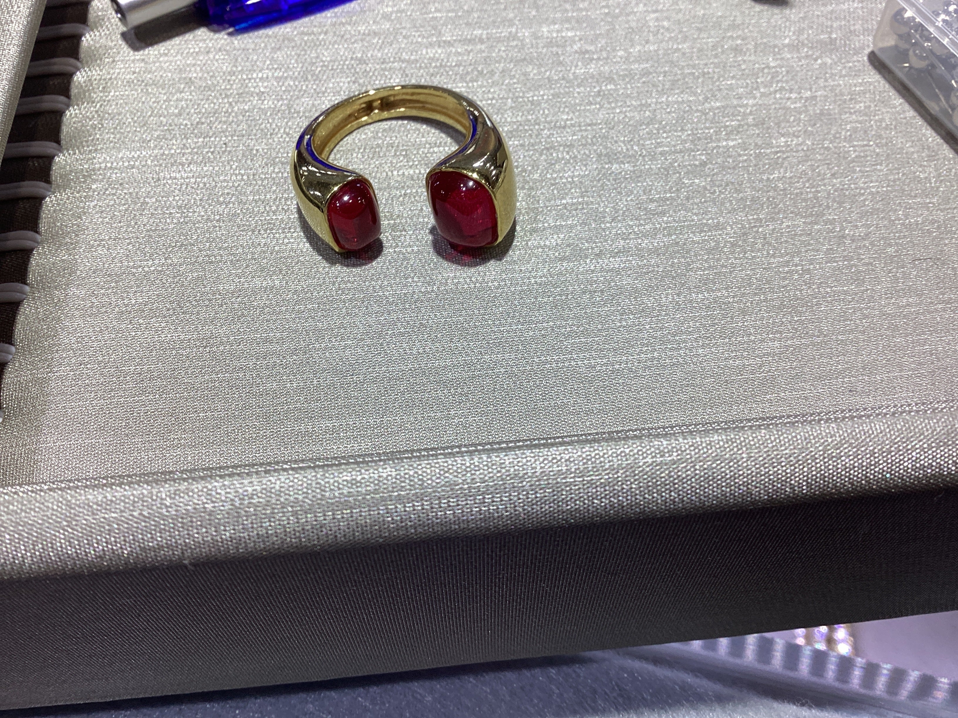Color Burst Square Ring in Red - Size 7