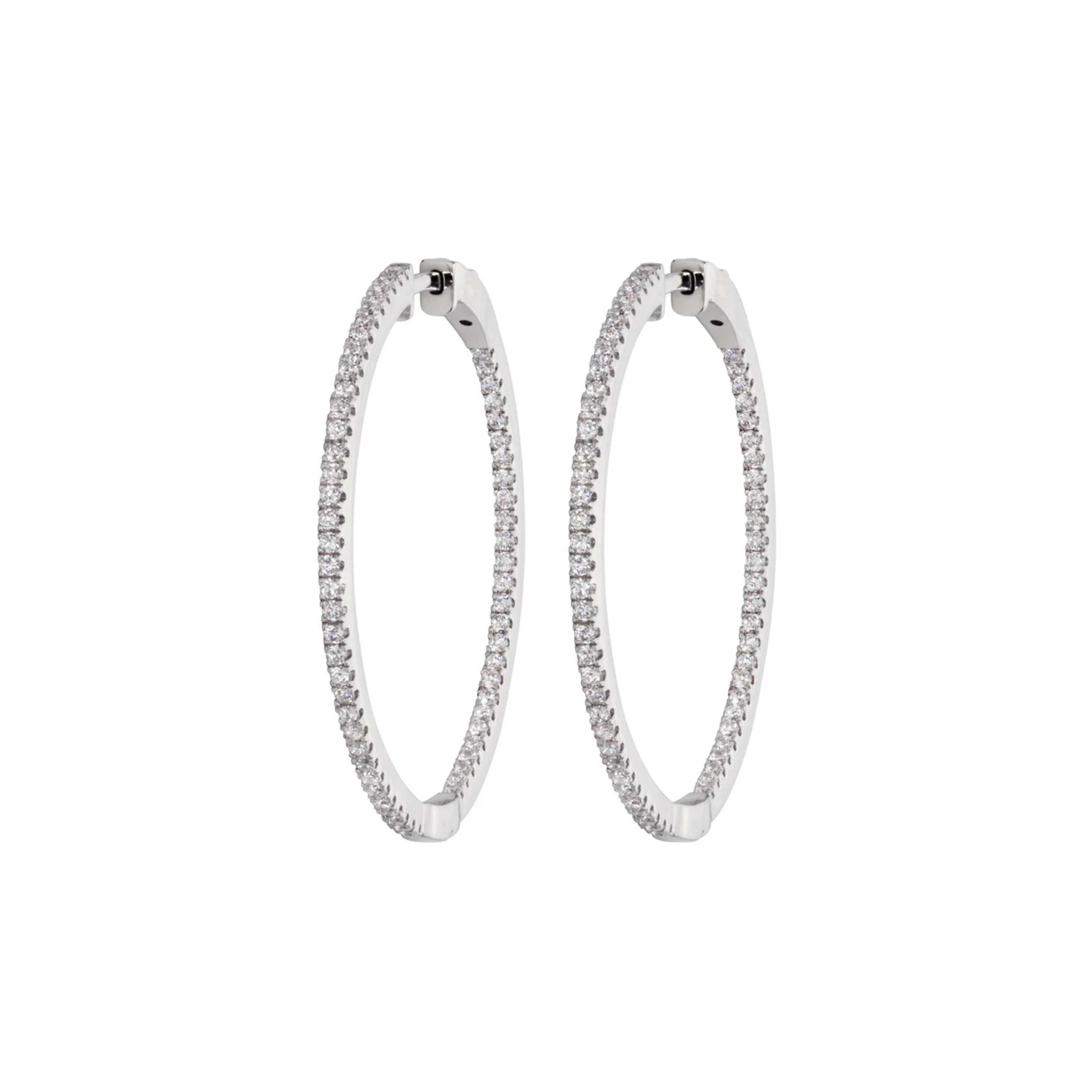 Large Inside Out Hoop in White - 45mm