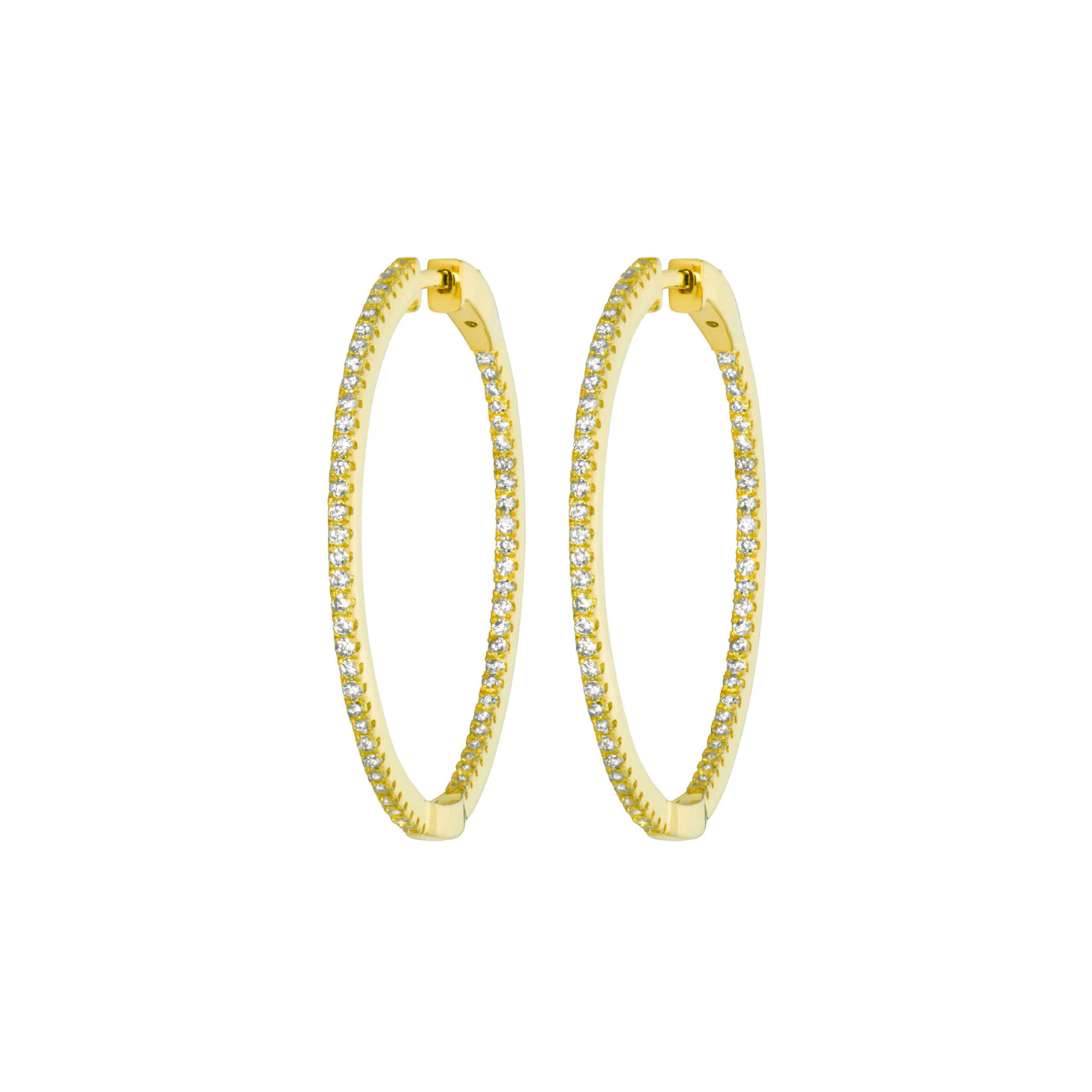 Large Inside Out Hoop in Yellow Gold - 45mm