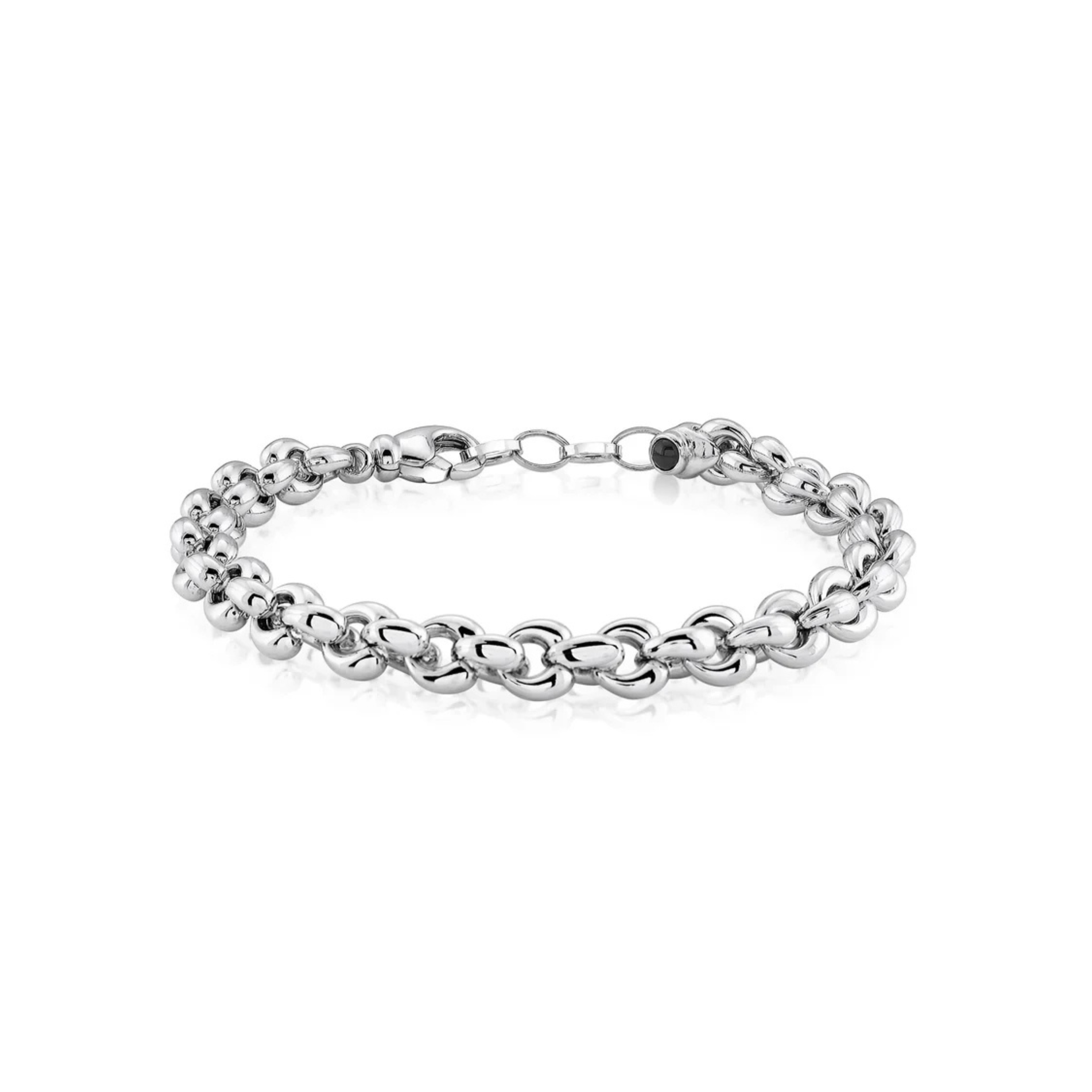 7" Small Heart Link Bracelet in White with Extension