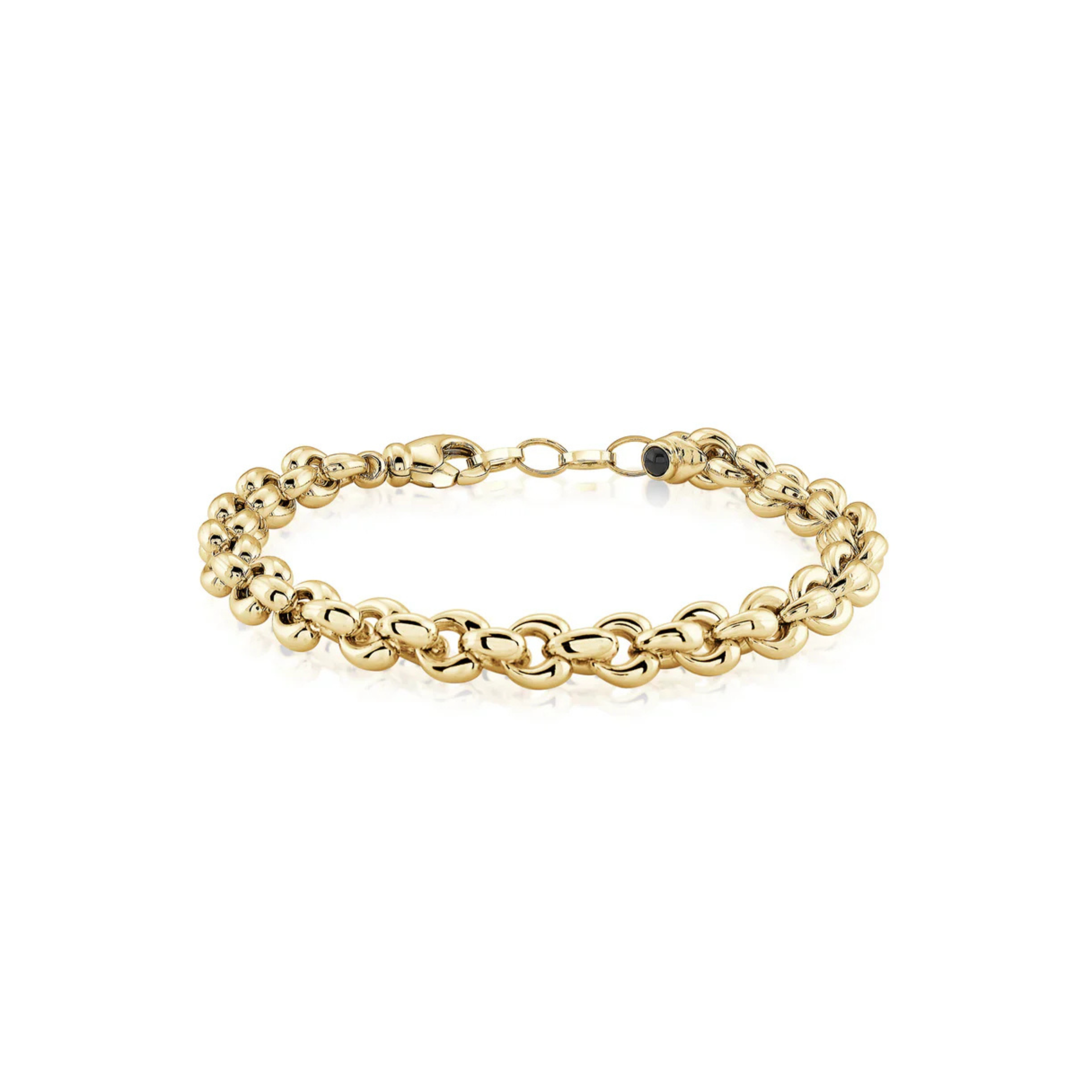 Small Heart Link Bracelet in Yellow Gold