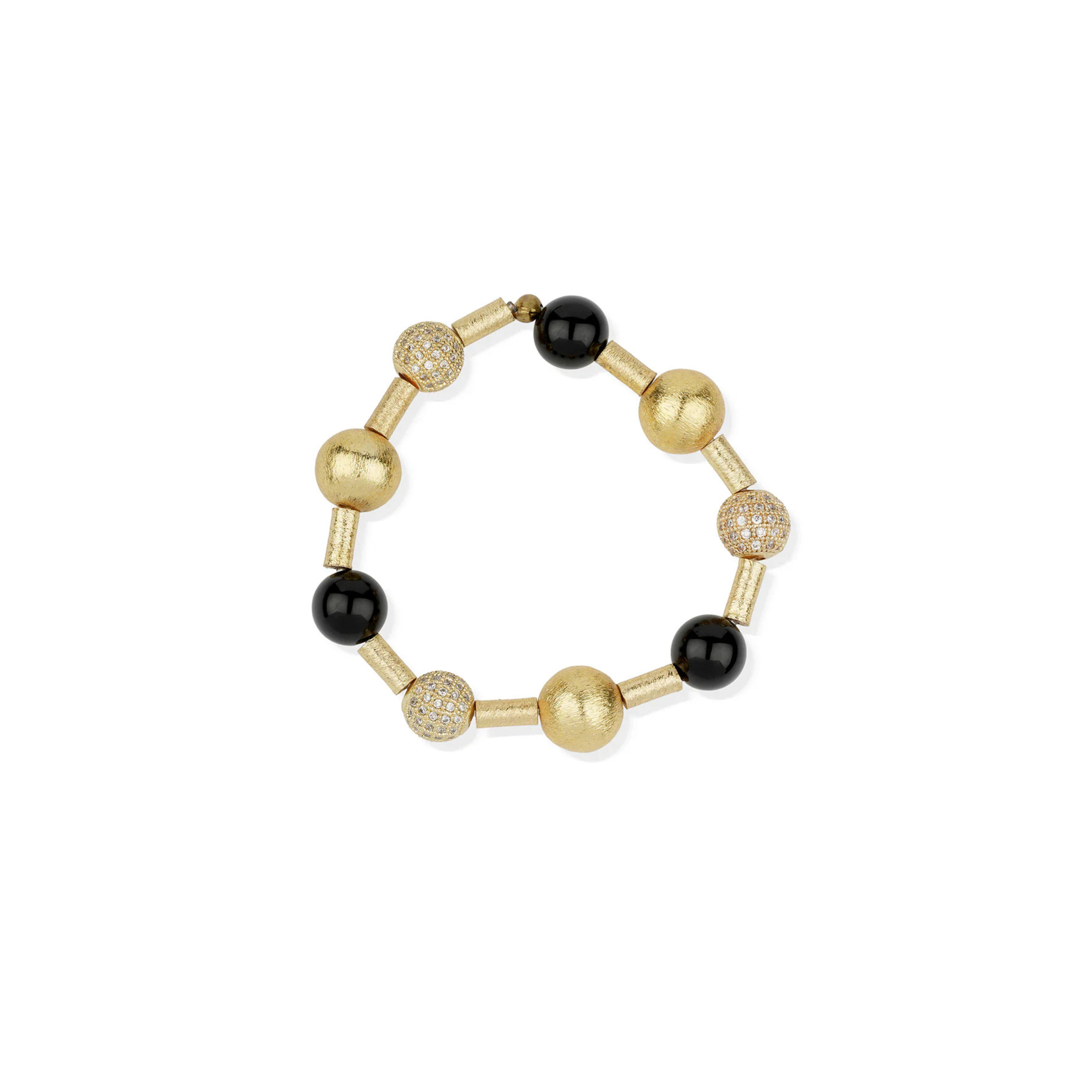 Amaya Black Agate Elastic Bracelet