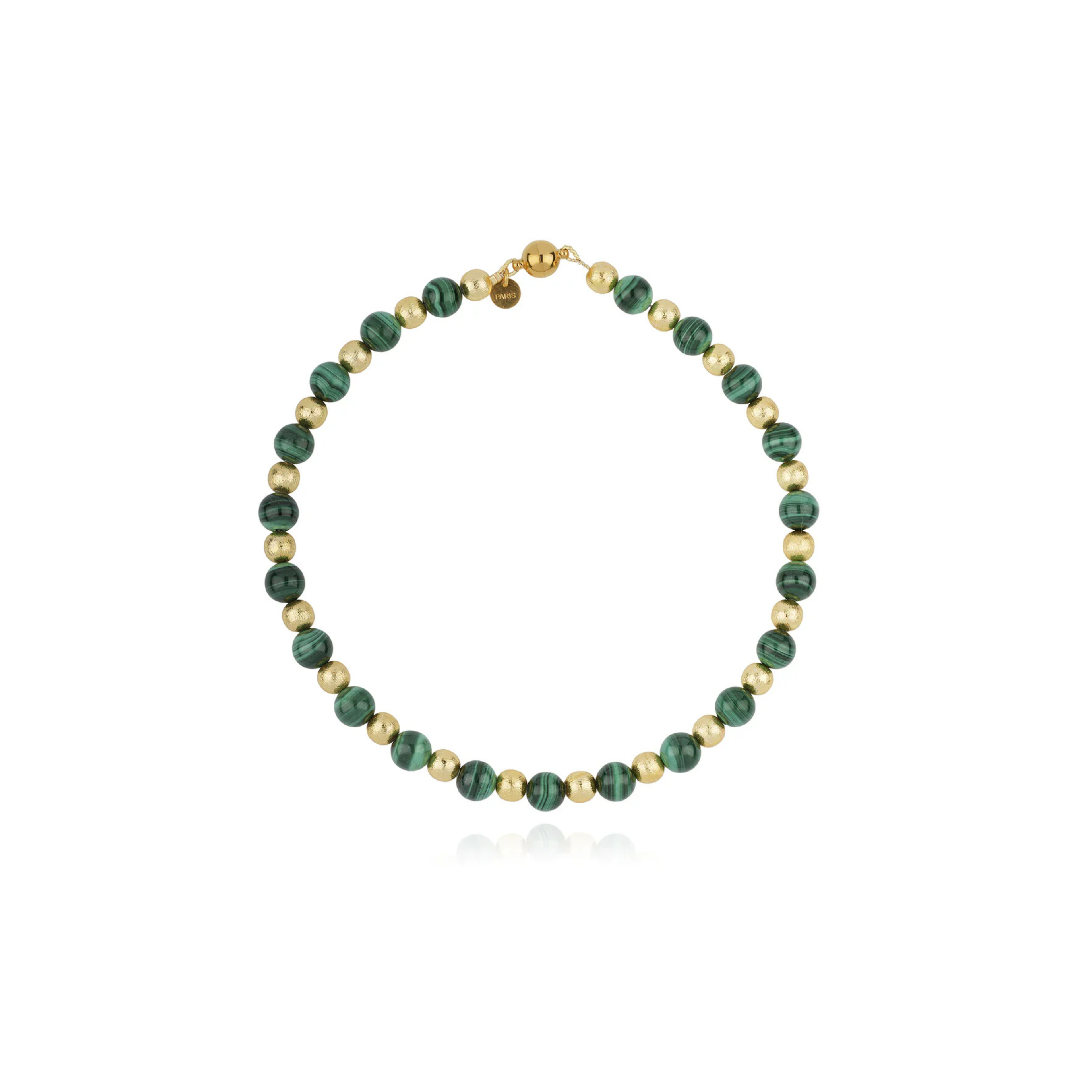 Devon Winter Malachite Gold Necklace