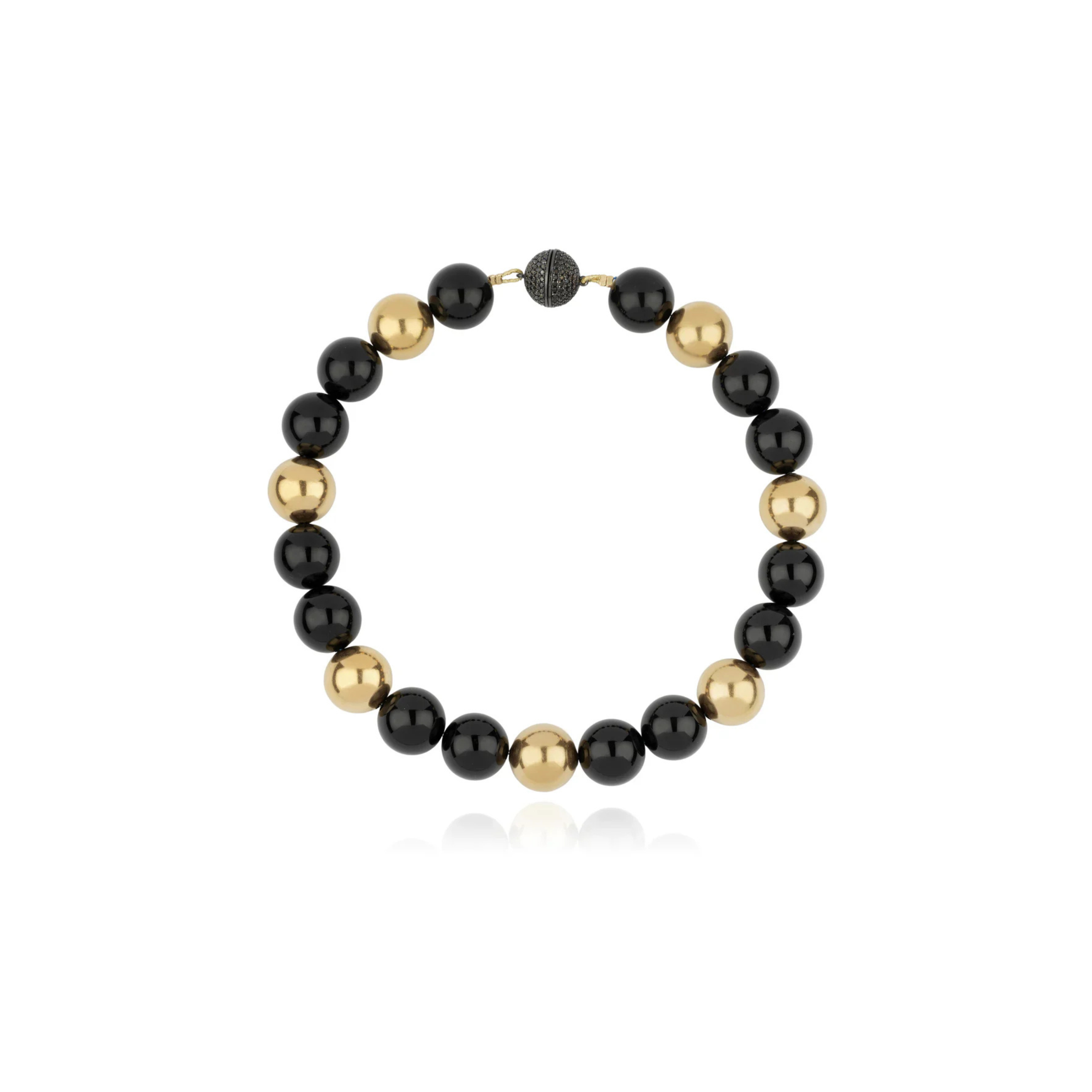 Ottavia Black Onyx Gold Necklace