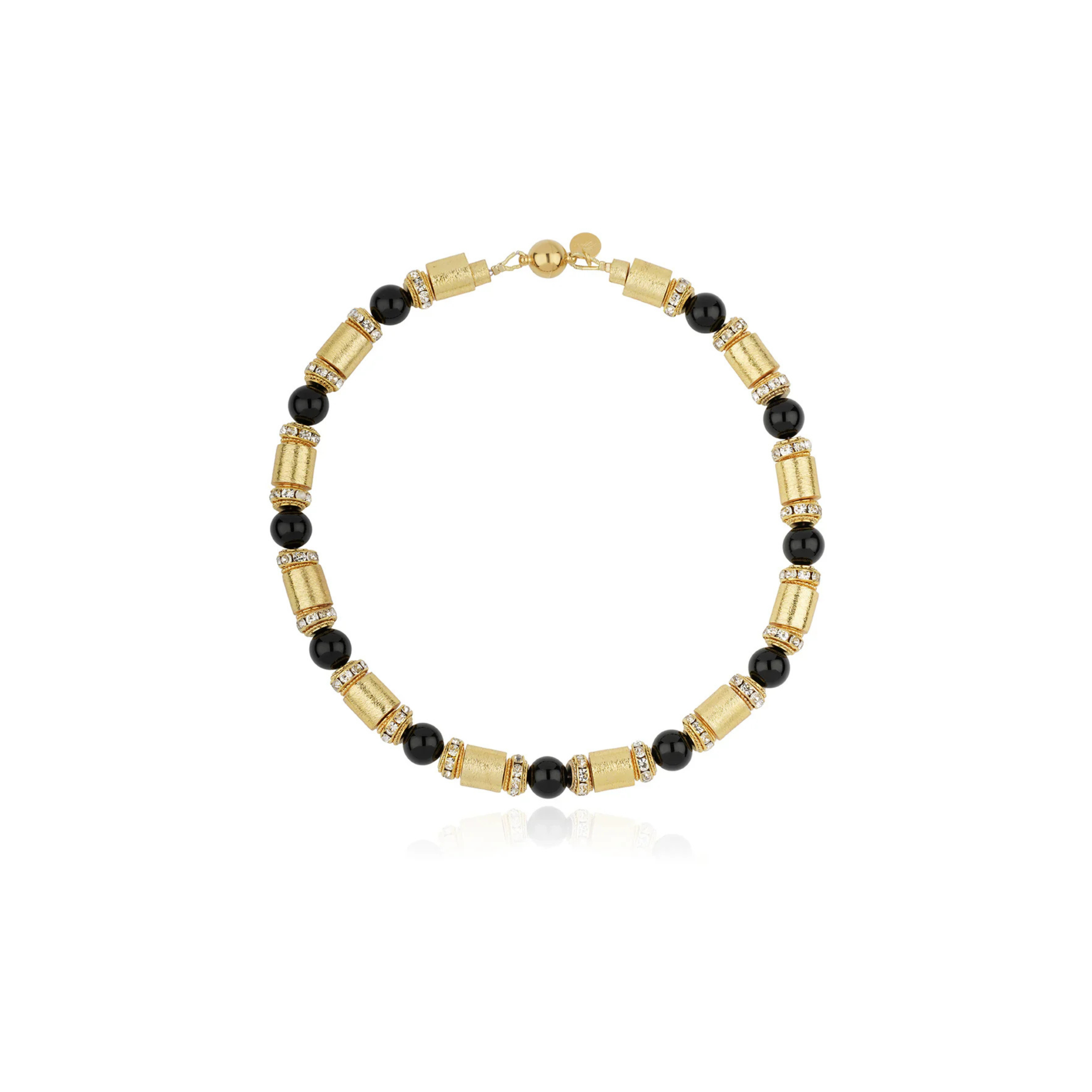 Marquise Black Agate Necklace