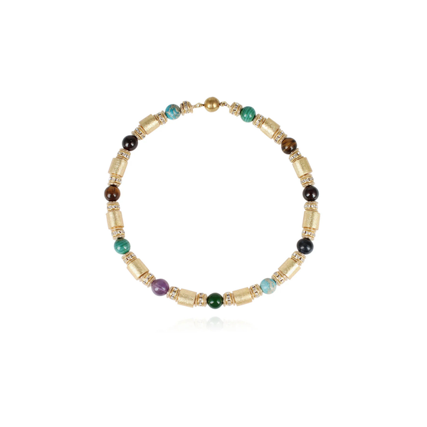 Marquise Multi-Gemstone Gold Necklace
