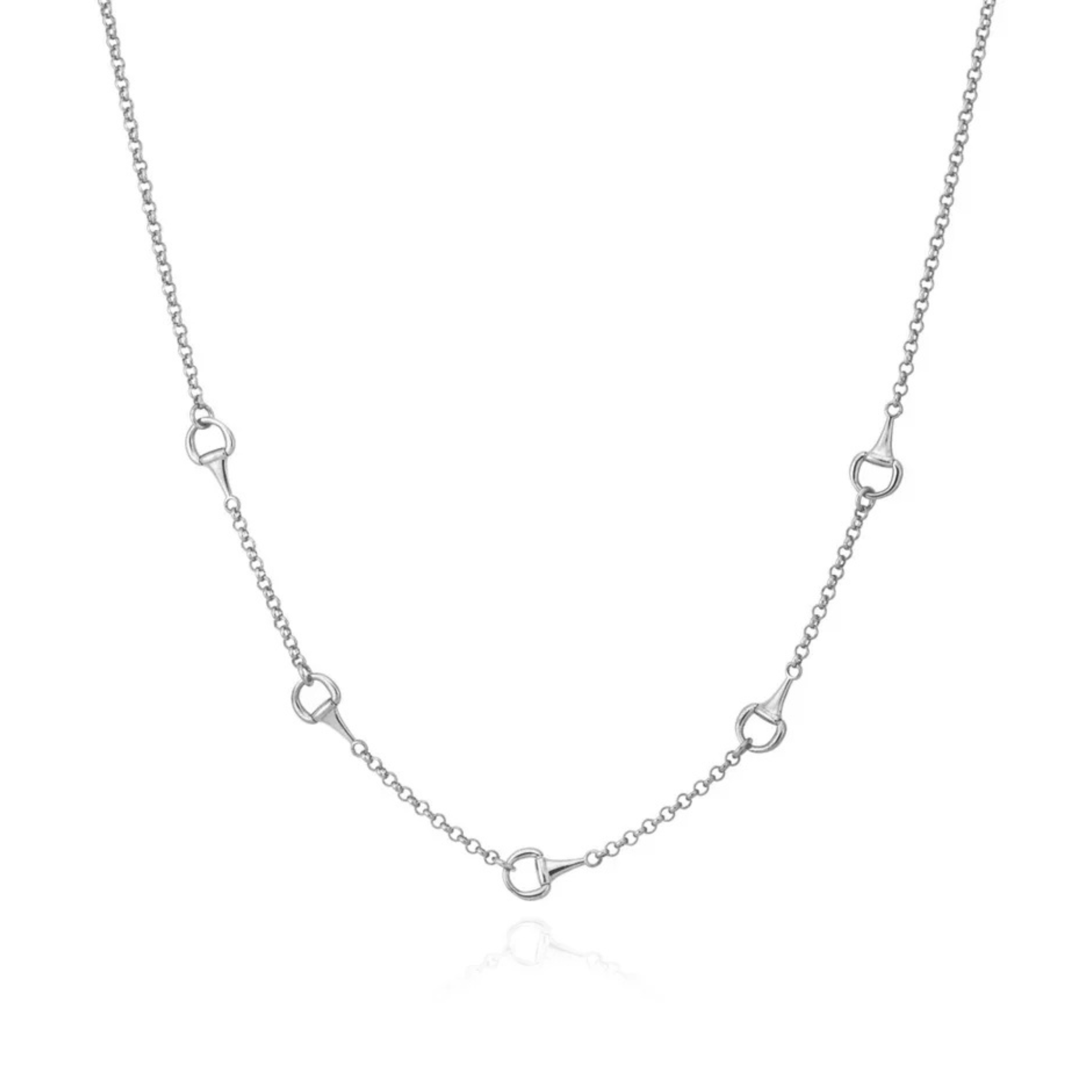 Equestrian Link Necklace in White
