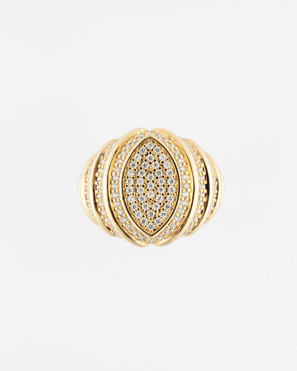 Crown Marquise Zirconia Gold Ring