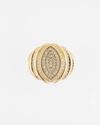 Crown Marquise Zirconia Gold Ring