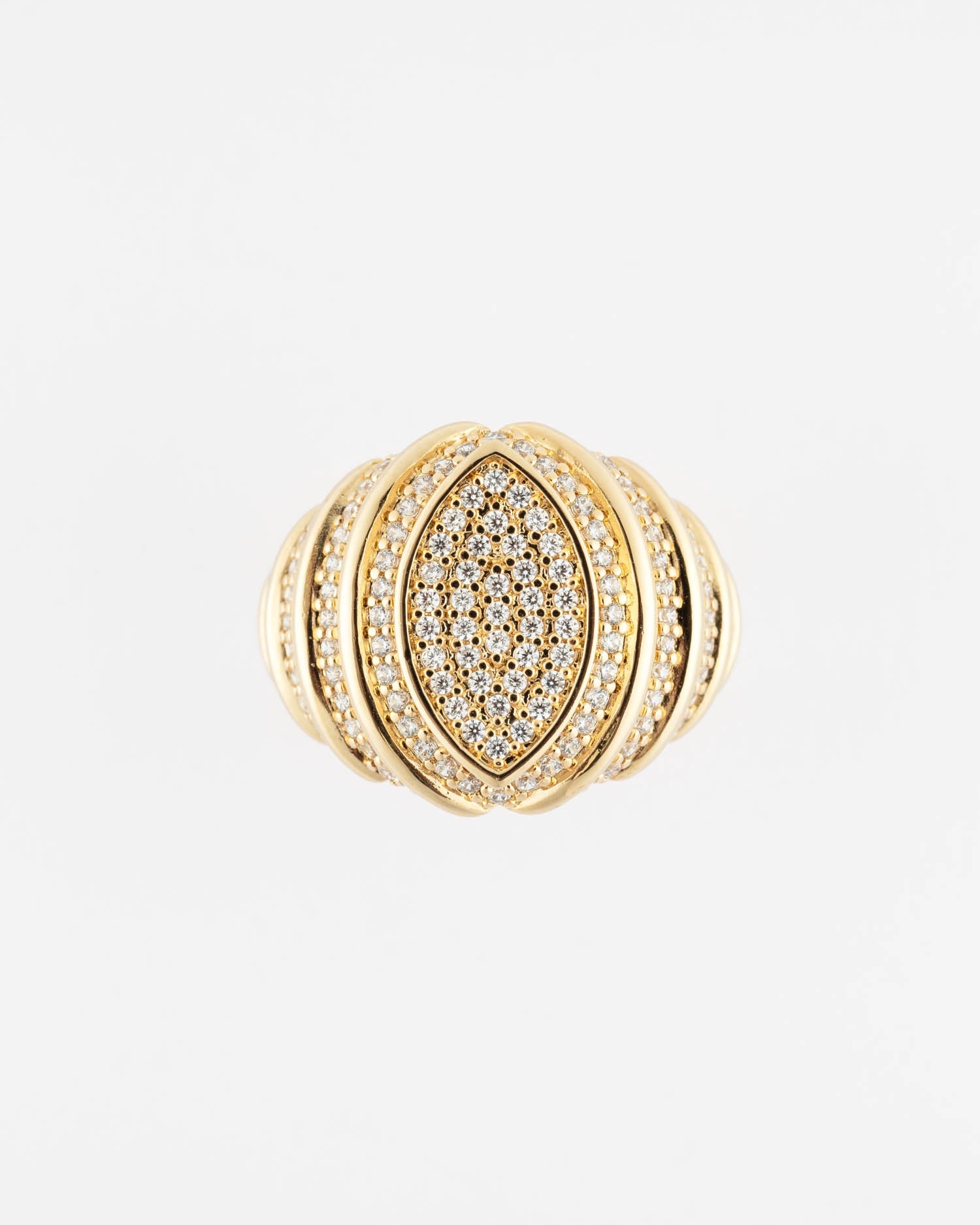 Crown Marquise Zirconia Gold Ring