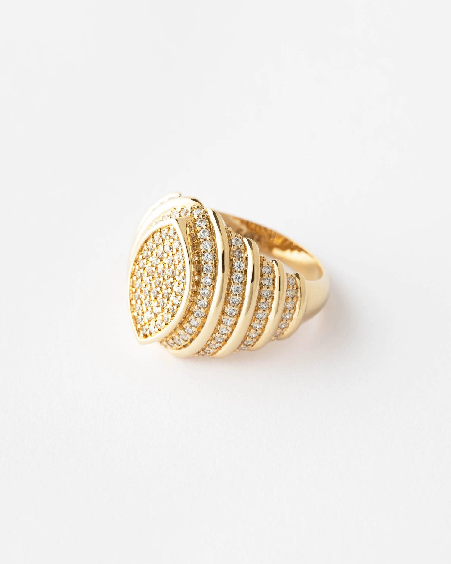 Crown Marquise Zirconia Gold Ring