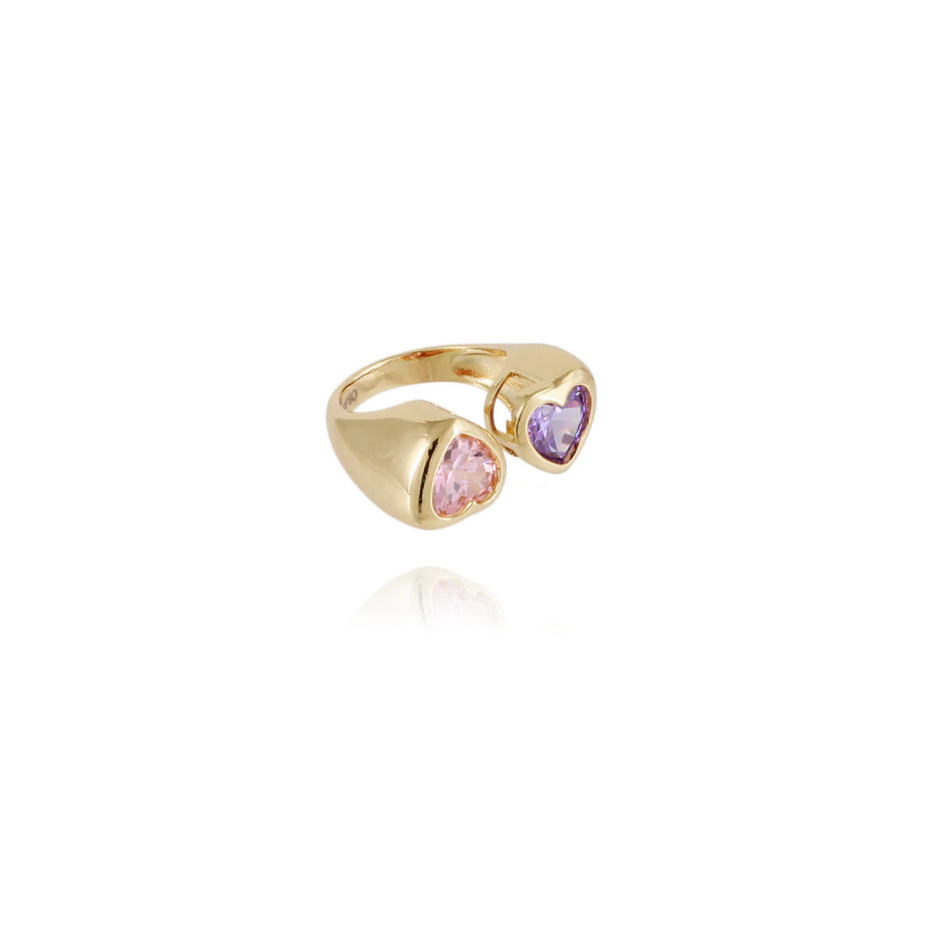 You & Me Crystal Gold Ring