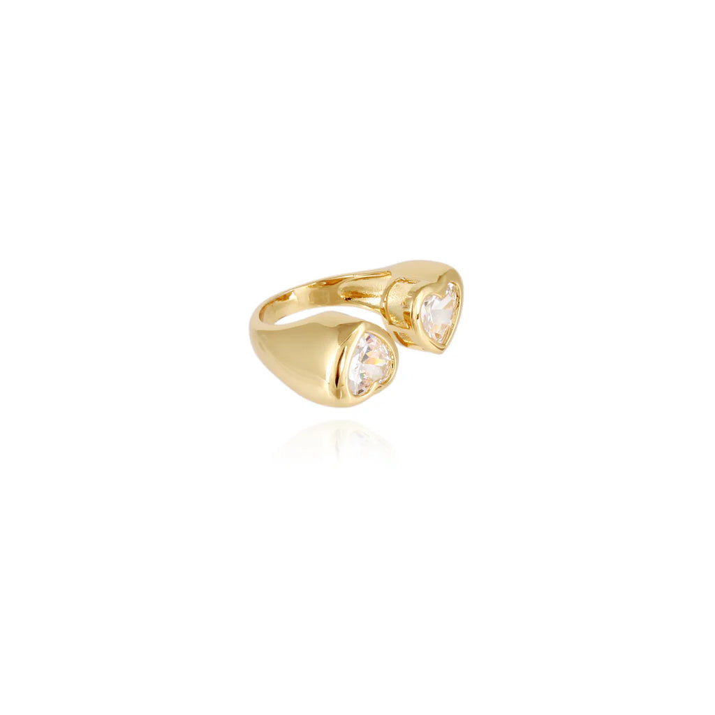 You & Me Crystal Gold Ring